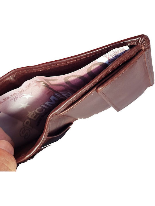 Leather Men's Wallet With RFID Brown