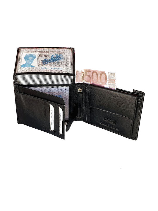 Δερμάτινο Ανδρικό Πορτοφόλι με RFID Μαύρο