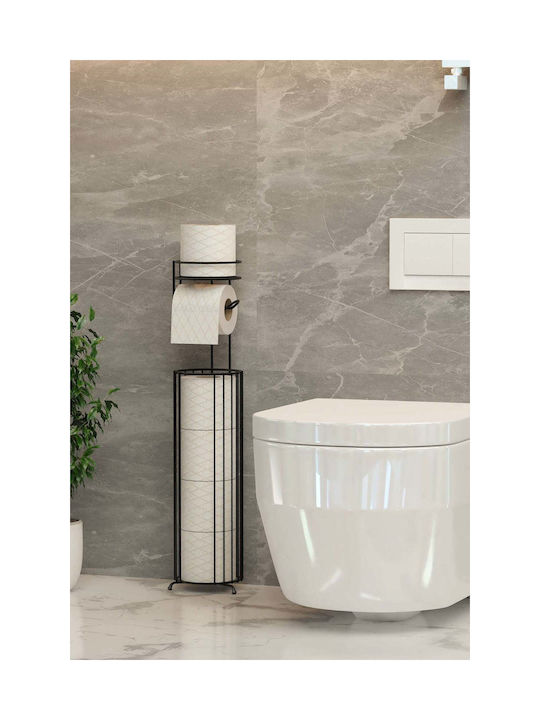 SteweHome Floor Paper Holder Metallic Black