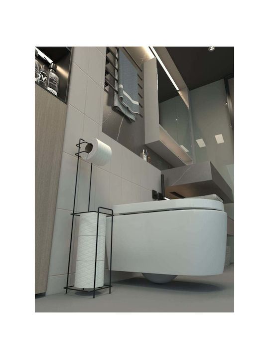 SteweHome Χαρτοθήκη Μεταλλική Μαύρη 5210357162701