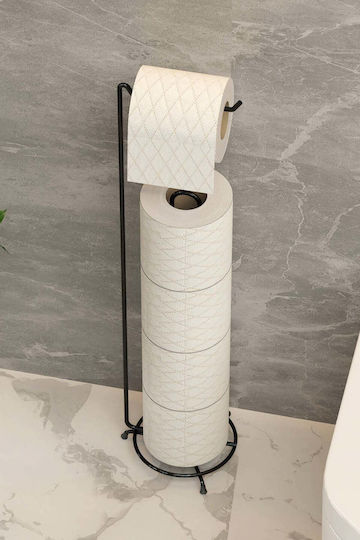 SteweHome Floor Paper Holder Metallic Black