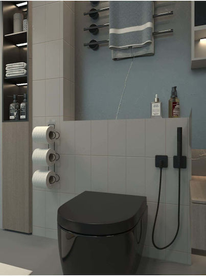 SteweHome SteweHome Badezimmerbox mit Saugnapf Metallische Schwarze