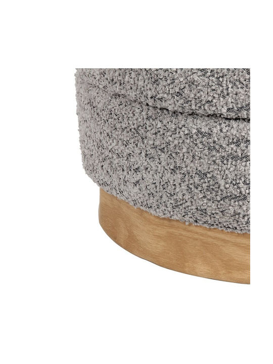 Footstool With Storage Space Upholstered With Fabric Pelen Grey 39x39x37cm
