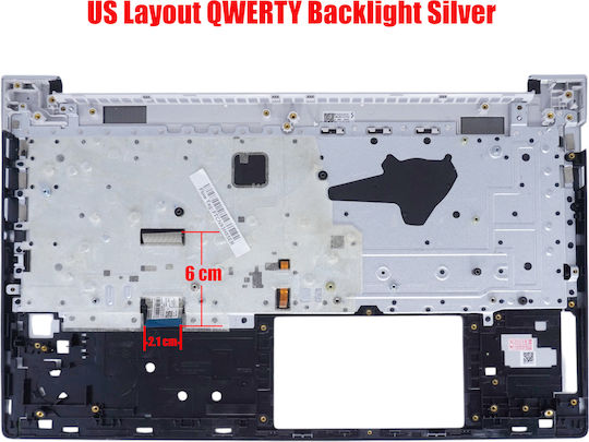 Laptop Keyboard Palmrest Hp Probook 450 G9 455 G9 N01933-001 N01934-001 N01933-bb1 N01933-dj1 N01933-071 Without SD Port US Backlit Silver Code 40995uspalmtype2