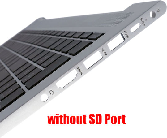 Laptop Keyboard Palmrest Hp Probook 450 G9 455 G9 N01933-001 N01934-001 N01933-bb1 N01933-dj1 N01933-071 Without SD Port US Backlit Silver Code 40995uspalmtype2