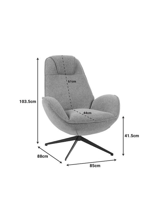 Flago Swivel Green Armchair 85x88x103.5cm