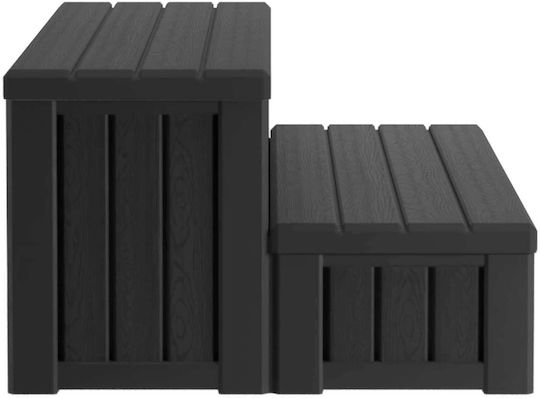 vidaXL Poolausrüstung & -teile Treppen aus Hölzern 93x57x35cm Schwarze