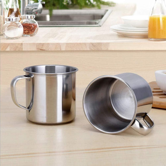 Stainless Steel Mug Handle Zola 450 Ml 9 X 9 Cm Silver