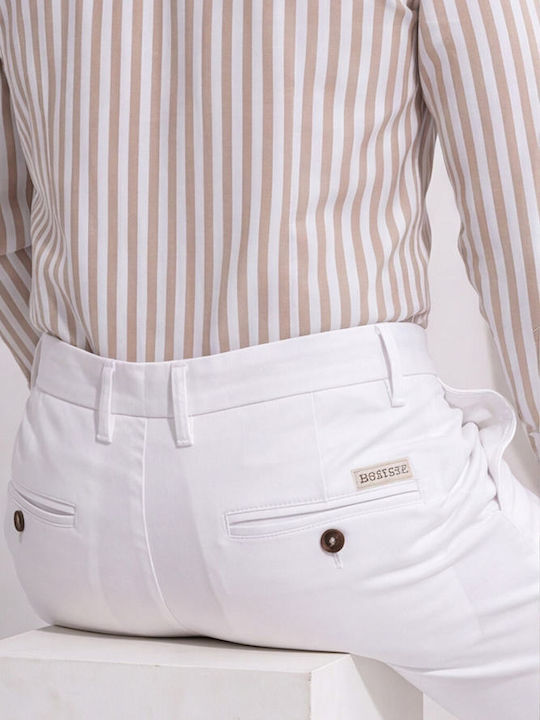 Παντελόνι Chino σε Slim Εφαρμογή Λευκό