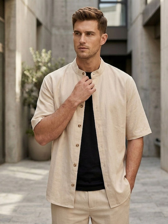 Trousers Set in Loose Fit Beige