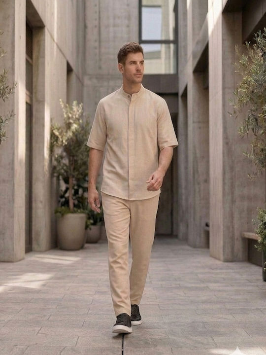 Trousers Set in Loose Fit Beige
