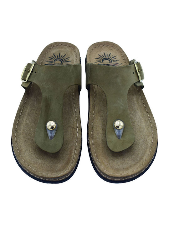 Leather Women's Anatomic Green Sandals