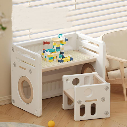 Kids Table Set with Chairs for Painting Plastic Grey