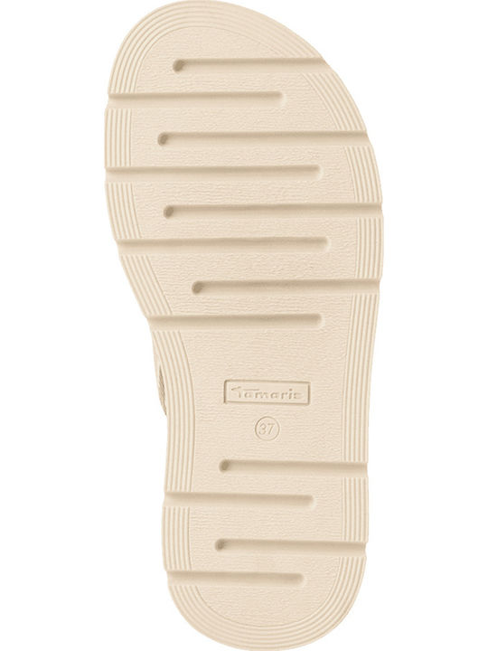 Damen Flache Sandalen Beige