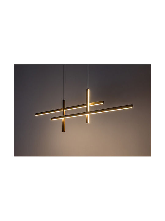 Rabalux Black LED Pendant Ceiling Light with Warm White Light Rail 117cm