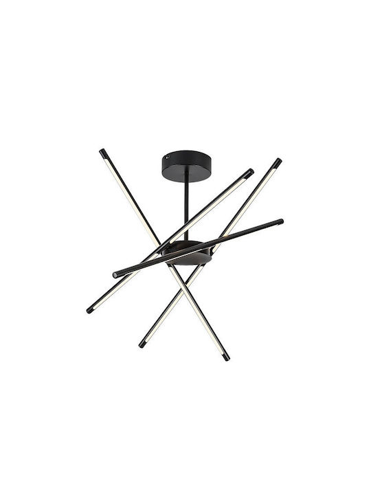Rabalux Black Pendant Ceiling Light LED with Warm White Light 28x28cm