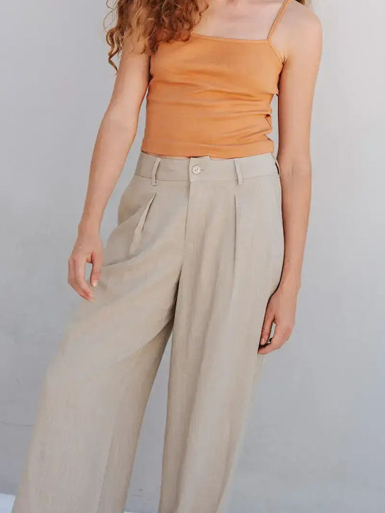 Damen Stoffhose Beige
