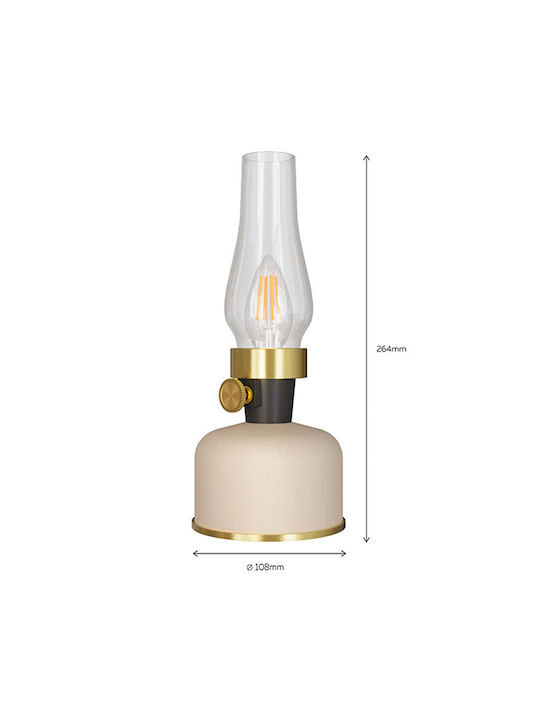 Calex Lampa LED De Masă Pentru Exterior 2.5W Cu Lumină Alb Cald IP54 Bej