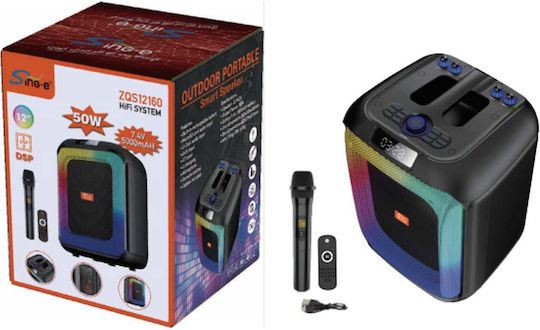 Karaoke Speaker with Wired Microphone and Lighting Effects ZQS12160 160156 Black
