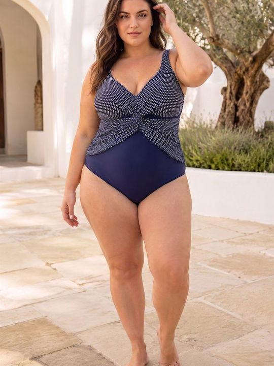 One Piece Swimsuit With Light Padding Blue