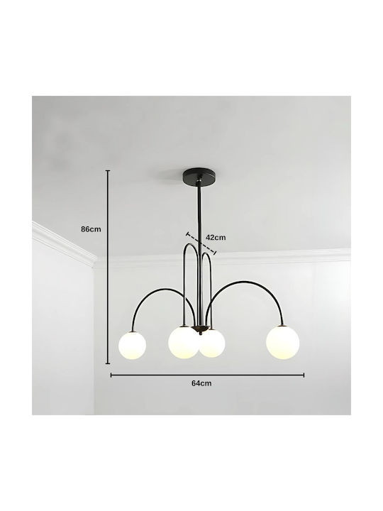 Alista Home Black Pendant Ceiling Light for 4 E27 Bulbs