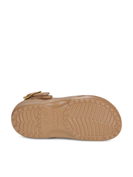 Crocs Classic Γυναικεία Σαμπό Καφέ