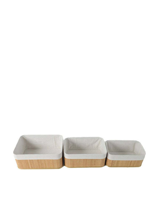 SteweHome Set Coșuri Decorative Din Bambus Multicolor 3 Bucăți