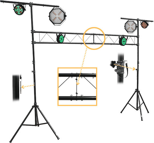 Stand4me Dj Gt Beleuchtungs Truss System Stand Lichter 3 Meter 18 Befestigungspunkte 2x Querstange