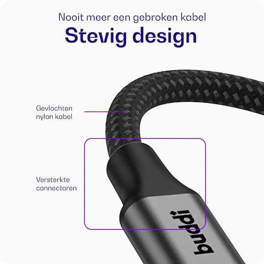 Buddi Cablu USB 2.0 USB-A Mini USB-A Negru 1m