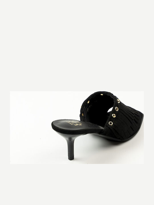 Mules With Thin High Heel In Black Colour