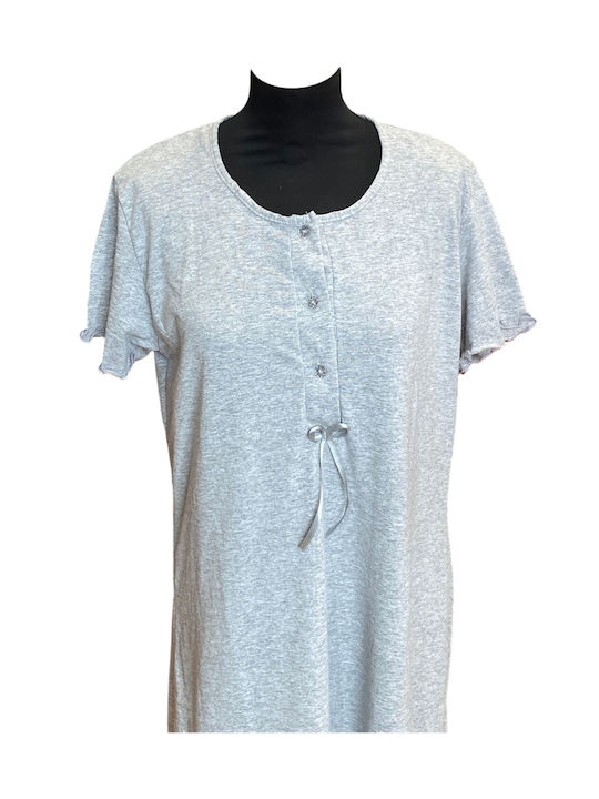 Nina Club Sommerliches Damen-Nachthemd Grau Nina Club Sommerliches Damen-Nachthemd Grau