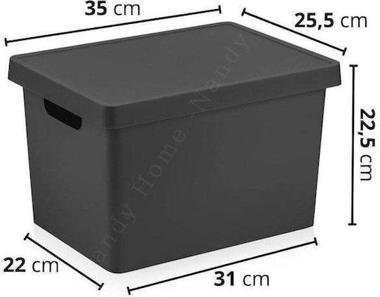 SteweHome Kunststoff Aufbewahrungsbox mit Deckel 17lt 3 Stück