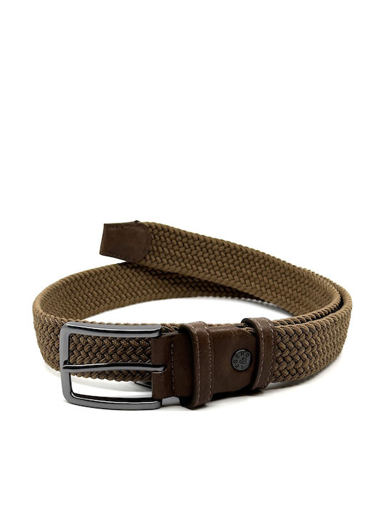 Elastische Herren Gürtel Leder Gestrickt Tabac LGD-162/A Tan