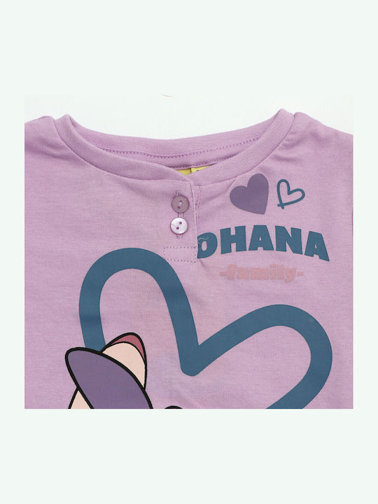 Disney Kids Summer Pyjamas Lilac Lilo & Stitch