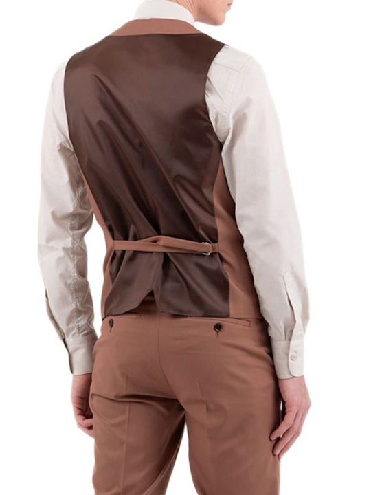 Men's Suit with Vest Slim Fit Cinnamon