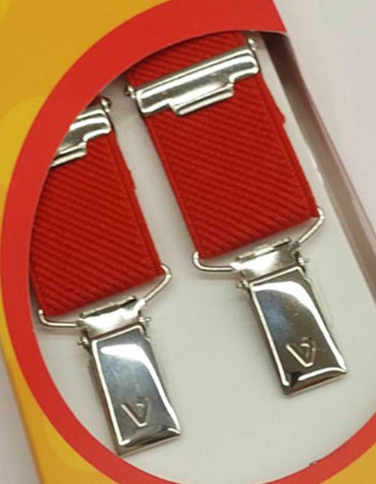Victoria Kids Suspenders in Red Colour with 3 Clips