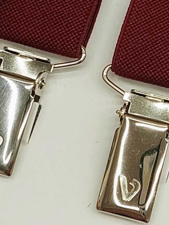Victoria Kids Suspenders in Burgundy Colour with 3 Clips