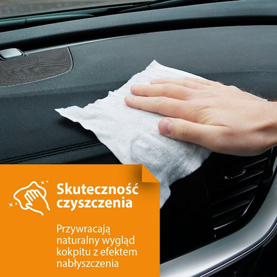Moje Auto Καθαριστικά και Γυαλιστικά Μαντηλάκια για Ταμπλό Αυτοκινήτου με Άρωμα Λεμόνι 24τμχ