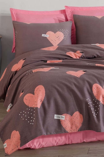 SteweHome Set Double Pique Blanket 200x230cm Pink