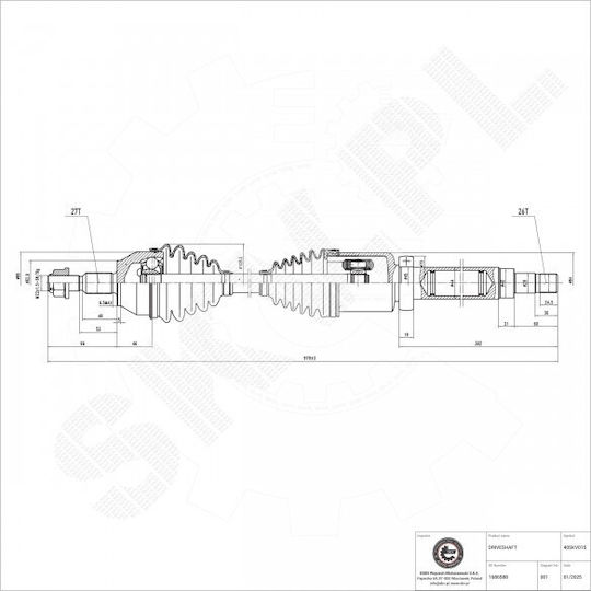 Ημιαξόνιο Ford C-max Ii Focus Iii Grand C-max Εμπρός Δεξιά 1686588