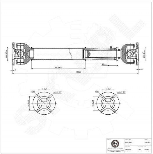 Arbore De Transmisie Mișcare Land Rover Apărător Frc8393