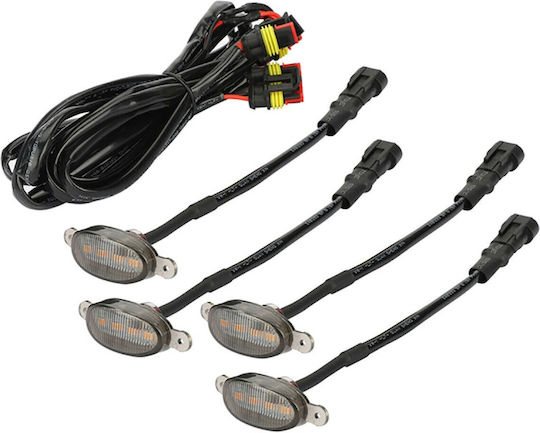 LED Mask Lights 12-24v Universal – Orange Wiring Set of 4 Pieces