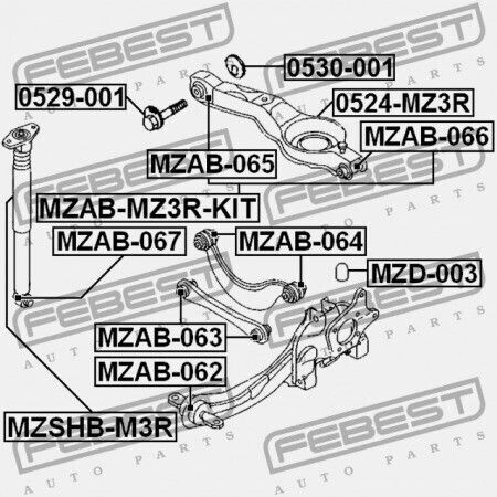 Куплунг Заден Лостов Връзка Комплект Mazda 3 Bk 2003-2006 Eu C236-28-300