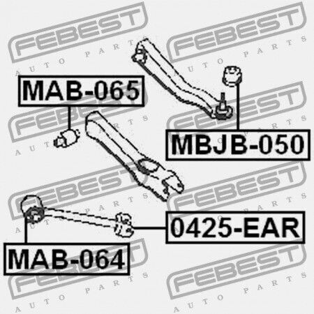 Rear Transverse Control Arm Ring Mitsubishi Galant Galant Hatchback E50 1992.11-1996.10 Eur Mb809170