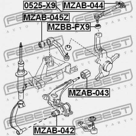 Front Upper Rod Ring Mazda Millenia Ta 1995-2002 Usa T001-34-d00a