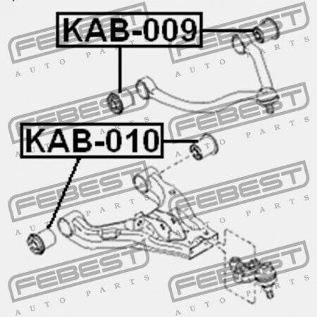 Febest Vorderseite Kontrollarm Untere Dichtung Kia Sorento 02 2002-2006 Cis 54580-3e002