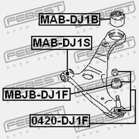 Front Steering Arm Bearing Mitsubishi Galant Dj1 3a 2003.11 Mexico Mmna Mn161705