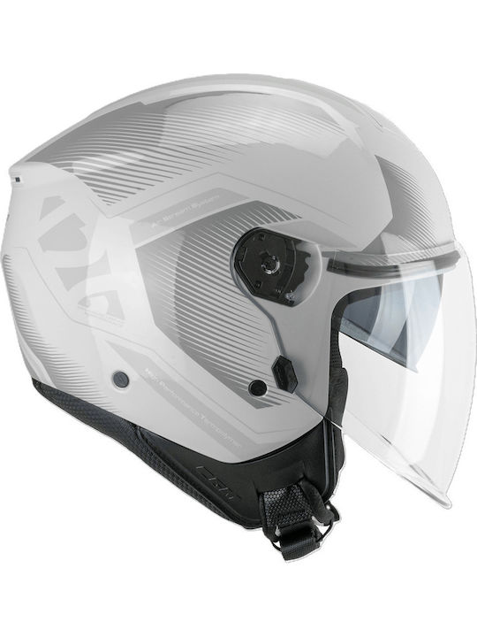 CGM Ipe City 126G Grey / White Gloss Κράνος Μηχανής Jet ECE 22.06 1200gr με Sunvisor
