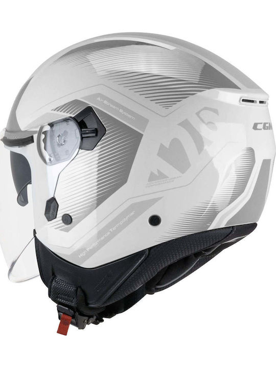 CGM Ipe City 126G Grey / White Gloss Κράνος Μηχανής Jet ECE 22.06 1200gr με Sunvisor