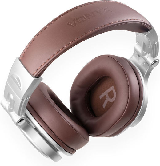 Vonyx HDX120WSN Ασύρματα / Ενσύρματα Over Ear Ακουστικά με 75 ώρες Λειτουργίας Ασημί